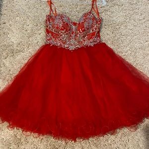 Red short prom dress